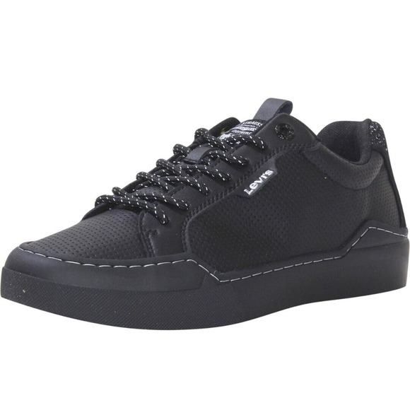 Levis Lo Leather Black Mono Chrome Mens SZ 10 Casual Skate Shoes 519971-A481 main image 9